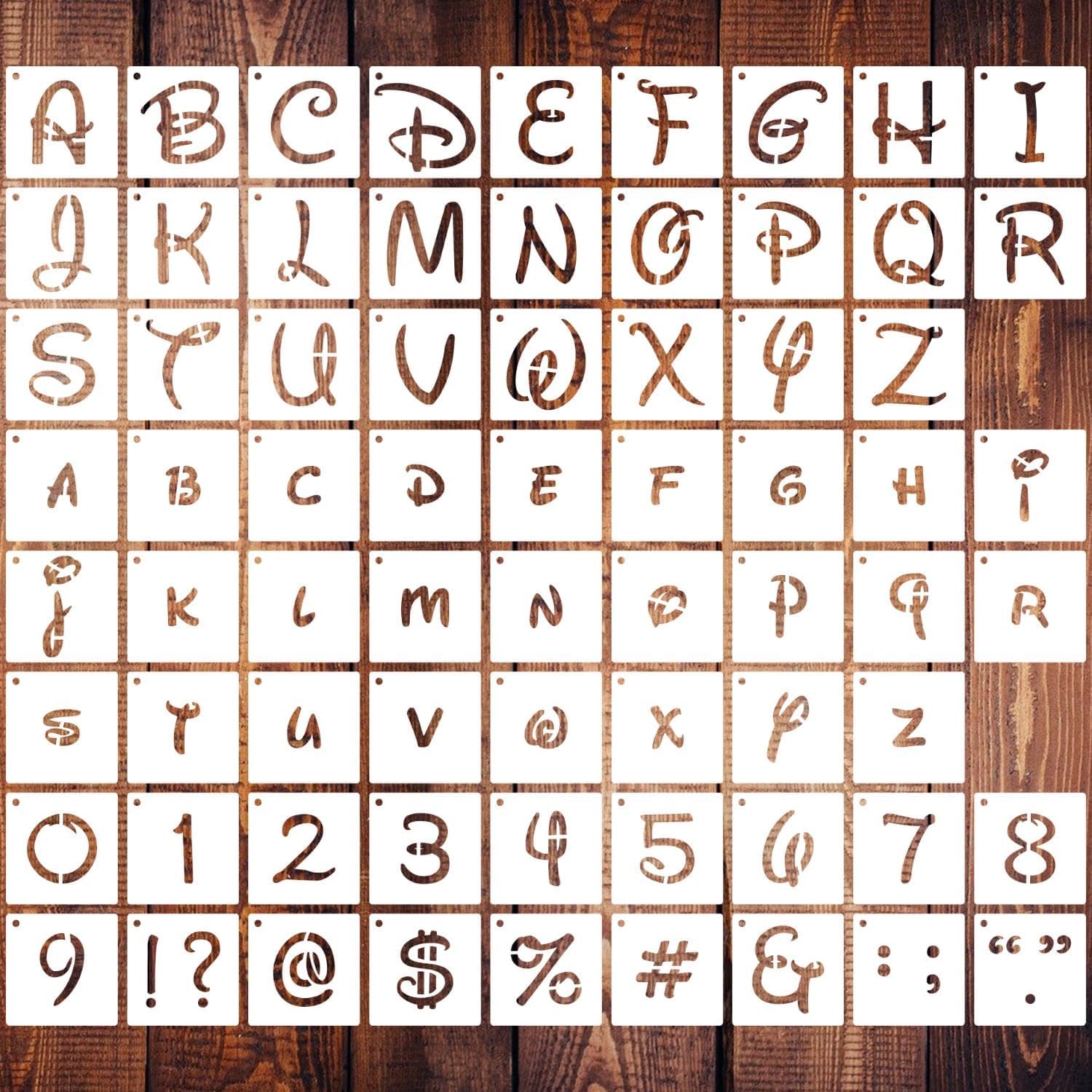 Wooden MDF 2 Inch Alphabet Letter 70 Pcs DIY Wood Signs, Wall, Journal & Craft Decoration Letters,